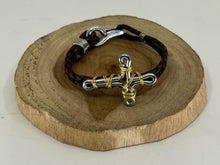 Load image into Gallery viewer, Mixed Metal Cross Twist Bracelet