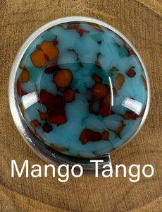 Open Eye in Sea Foam, Mango Tango, Deep Blue Sea and Earth