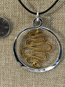 Mixed Metal Circle Squiggle