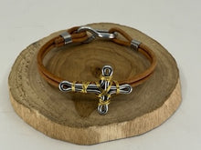 Load image into Gallery viewer, Mixed Metal Cross Twist Bracelet
